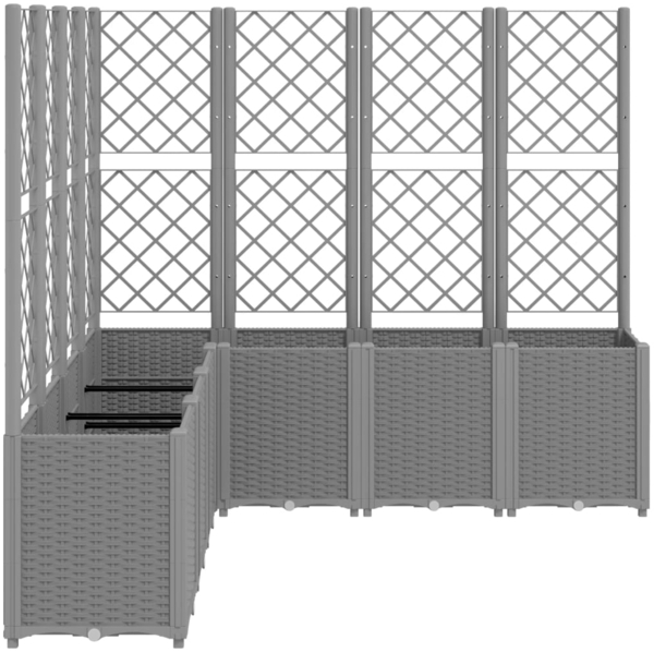 vidaXL Pflanzkübel mit Rankgitter Hellgrau 160x160x140 cm PP 367882 Bild 3