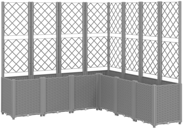 vidaXL Pflanzkübel mit Rankgitter Hellgrau 160x160x140 cm PP 367882 Bild 1