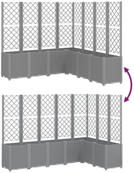 vidaXL Pflanzkübel mit Rankgitter Hellgrau 160x160x140 cm PP 367882 Bild 5