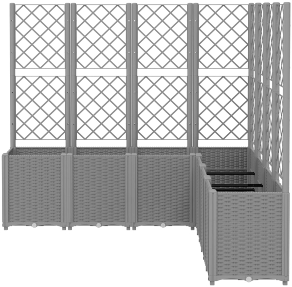 vidaXL Pflanzkübel mit Rankgitter Hellgrau 160x160x140 cm PP 367882 Bild 2