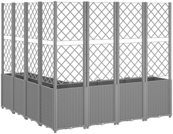 vidaXL Pflanzkübel mit Rankgitter Hellgrau 160x160x140 cm PP 367882 Bild 4