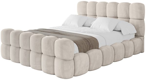 ALTDECOR Polsterbett LEYA-Z (Polsterbett mit Bettkasten und Lattenrost, Boxbett ohne Matratze), Doppelbett mit Stauraum, Bett mit Kopfteil