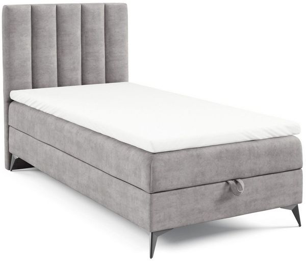 Best for Home Boxspringbett K10 Single SLIM mit Bettkasten & Bonellfederkernmatratze, Topper H3 (Einzelbett, Polsterbett, Kinderbett, Juniorbett, Hotelbett, 70x200 80x200 90x200 100x200 cm), mit oder ohne Topper, Flexible Liefermöglichkeiten, Handwerks...