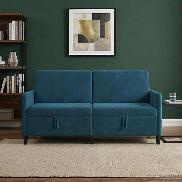 vidaXL Sofa mit Stauraum Blau 172 x 78 x 87 cm Polyester 42036970