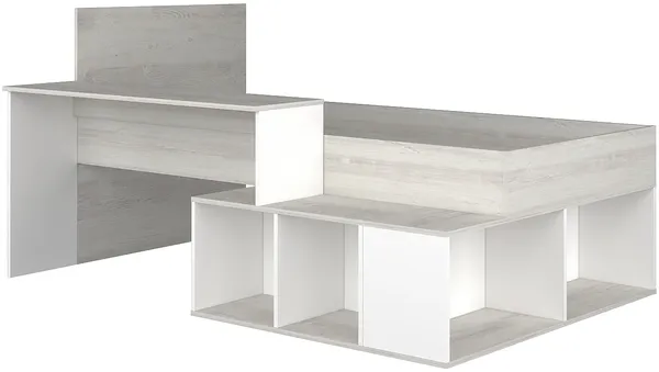 Vente-unique - RIGALI Bett Holz, Platte BeigeWeiß - B 128,8 cm x H 100,5 cm x L 204,4 cm233,2 cm Bild 5