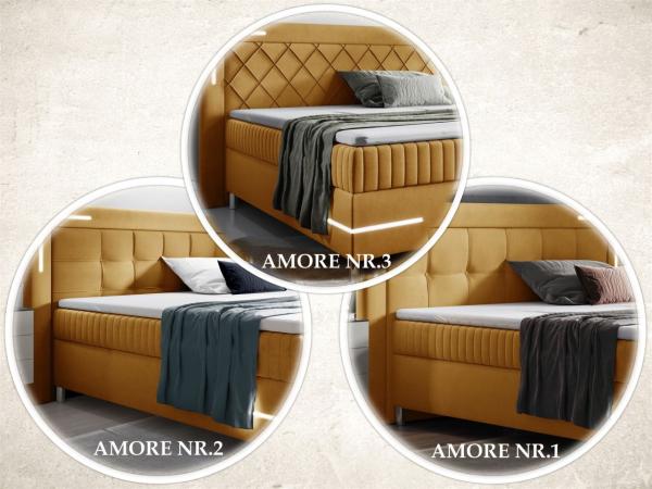 Boxspringbett Schlafzimmerbett 200x200cm AMORE Nr. 1 Altrosa inkl. LED-Beleuchtung Bild 3