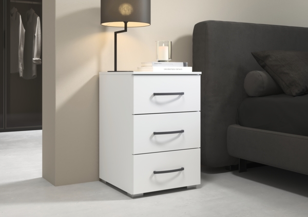 rauch Aditio Box, Nachttisch, 3 Schubladen, mit Softclose-Funktion, Farbe Weiß, BxHxT 40x61x42cm