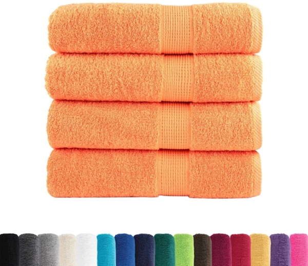 vidaXL Premium-Duschtücher SOLUND 4 Stk. Orange 70x140 cm 600 g/m² 137381