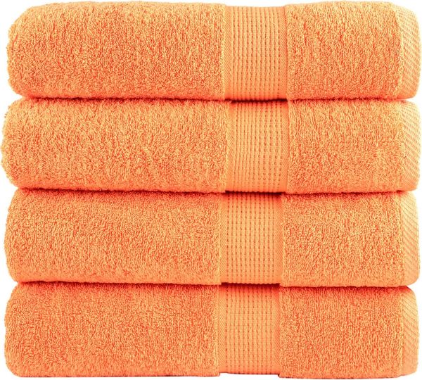 vidaXL Premium-Duschtücher SOLUND 4 Stk. Orange 70x140 cm 600 g/m² 137381