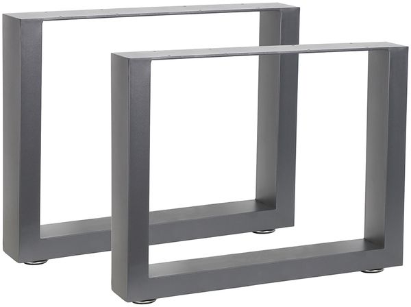 Tischuntergestell 64x40 cm Möbelfüße Grau Tischbeine Industrie Bankkufen Stahl