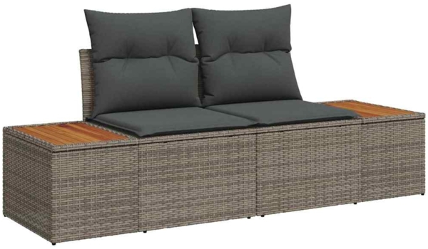 vidaXL Garten-Sofa-Set mit Kissen mit Speicher 6 pcs Grau Poly Rattan 3356704 Bild 3
