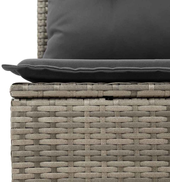 vidaXL Garten-Sofa-Set mit Kissen mit Speicher 6 pcs Grau Poly Rattan 3356704 Bild 7