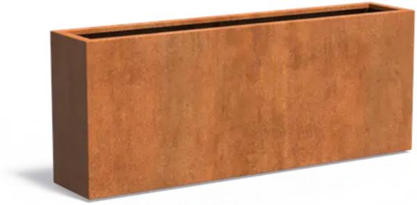 Adezz Pflanzgefäß Carrez Standard Rechteck aus Corten-Stahl Pflanzkübel Größe 200x40x80cm