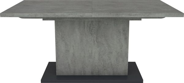 byLIVING Esszimmertisch ATHEN / Beton-Optik grau / großer Auszugstisch 160 cm bis 200 cm / Säulentisch mit Ausziehfunktion / Tisch mit Synchronauszug und Einlegeplatte / 160-200x90, H 75 cm