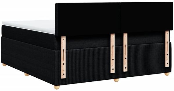 vidaXL Boxspringbett mit Matratze Schwarz 180x200 cm Stoff 3289851 Bild 8
