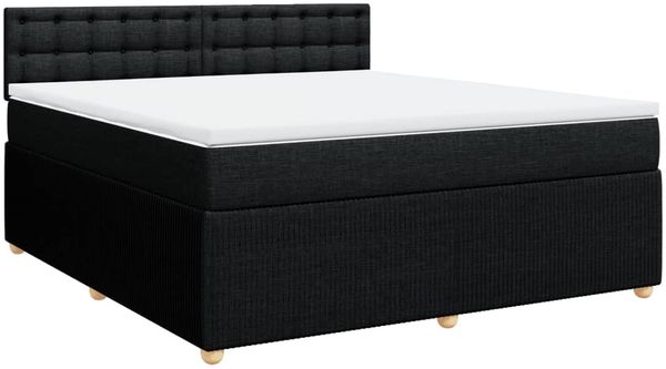 vidaXL Boxspringbett mit Matratze Schwarz 180x200 cm Stoff 3289851 Bild 3