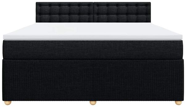 vidaXL Boxspringbett mit Matratze Schwarz 180x200 cm Stoff 3289851 Bild 6