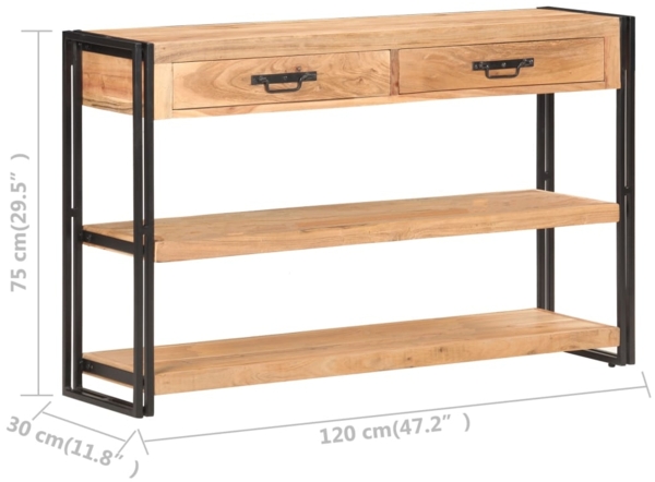 vidaXL Sideboard 120x30x75 cm Akazie Massivholz 321803 Bild 9