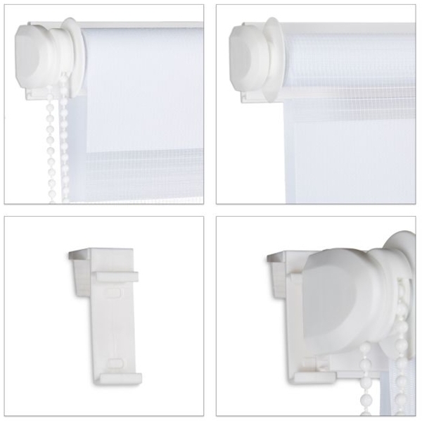 2 x Doppelrollo Klemmfix Weiß 70x150 cm Bild 6