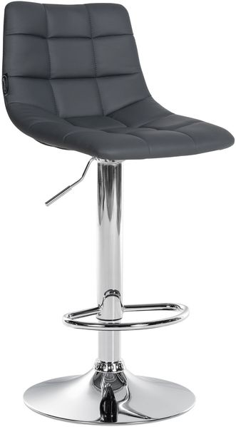 CLP Barhocker Jerry Kunstleder höhenverstellbar und 360 drehbar,grau chrom