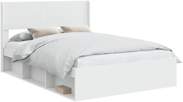 vidaXL Bettgestell mit Stauraum und Kopfteil Weiß 120 x 190 cm 3414235 Bild 2