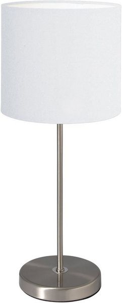 näve Tischleuchte New York, ohne Leuchtmittel, Tischleuchte, excl. 1x E27/max. 40W Schirm weiß Gestell chrom