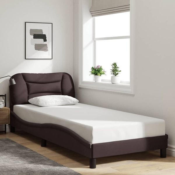vidaXL Bettgestell ohne Matratze "Hvar" Dunkelbraun 80x200 cm Stoff 3207733