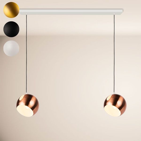 s.luce Ball Esstisch-Hängelampe Ø 30cm drehbarer Schirm 120cm Schwarz