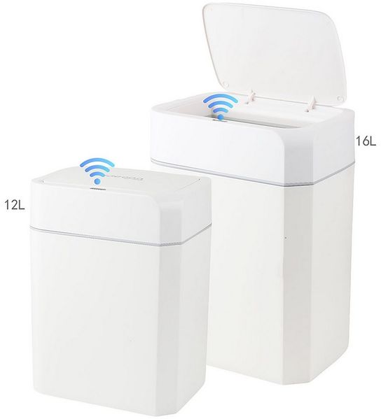 shop'n smile ideoon Mülleimer Premium Sensor Abfalleimer Set 12L & 16L automatisch Bewegungssensor, Sensor-Abfalleimer Set 12L/16L, berührungslos, automatisch schließend
