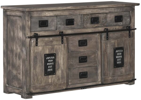 Sideboard Mango 150x45x90 grau lackiert RAILWAY #219