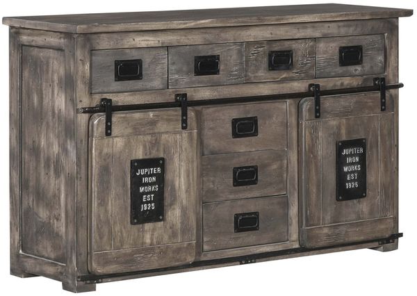 Sideboard Mango 150x45x90 grau lackiert RAILWAY #219