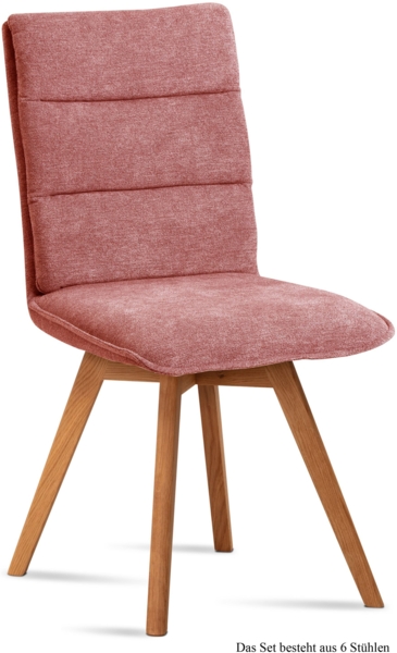 Esszimmerstuhl (6er-Set) Dobra 47x92x60 Eiche geölt/Rosewood