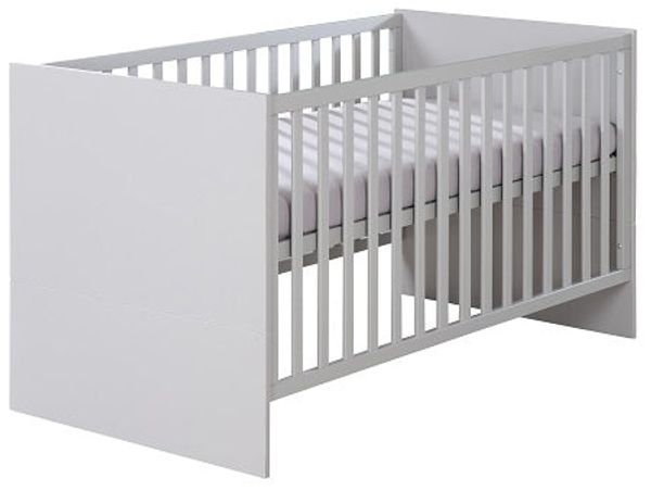 roba Kombi-Kinderbett 'Lea' 70 x 140 cm - 3-fach höhenverstellbar - 3 Schlupfsprossen - Lichtgrau