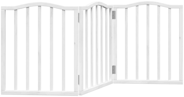 vidaXL 3-tlg. Hundetor Faltbar Weiß 150 cm Pappelholz 352212