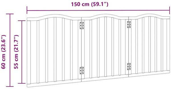 vidaXL 3-tlg. Hundetor Faltbar Weiß 150 cm Pappelholz 352212 Bild 9