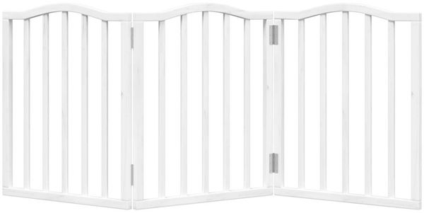 vidaXL 3-tlg. Hundetor Faltbar Weiß 150 cm Pappelholz 352212 Bild 4