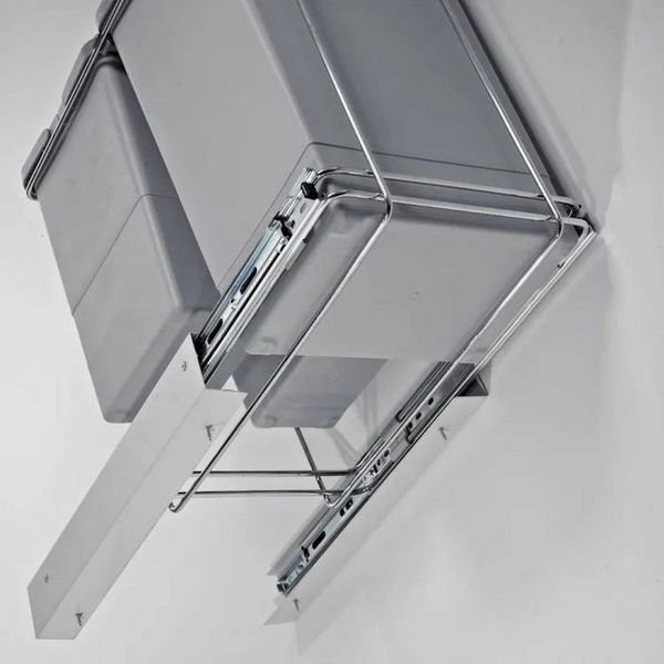 SO-TECH® Mülleimer Abfallsammler Ecofil 24+24L mit Deckel, Abfallsystem für Korpusbreite ab 40 cm