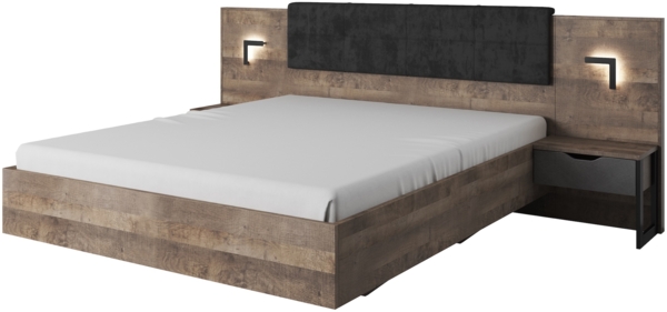 Industrial Style Bett Doppelbett 160x200cm Sand Grange Eiche matera