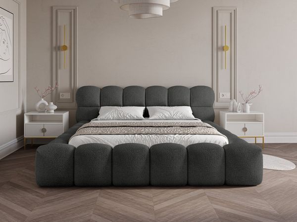wonello Polsterbett Mira (das Original), Bett mit Bettkasten und Lattenrost – eleganter Boucle-Stoff