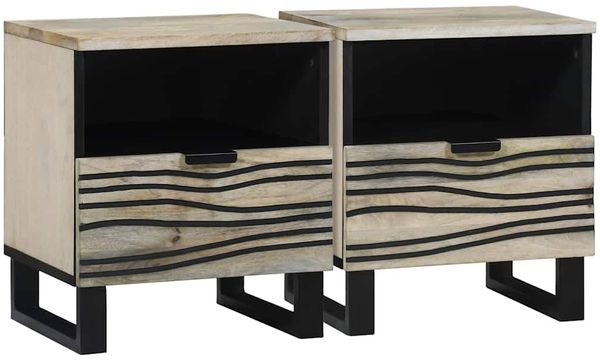 vidaXL Nachttisch 2 pcs Weiß 40 x 33 x 46 cm Holzwerkstoff 4017979