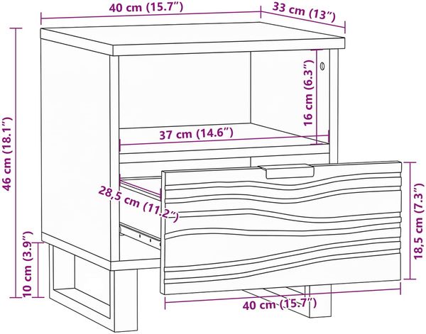 vidaXL Nachttisch 2 pcs Weiß 40 x 33 x 46 cm Holzwerkstoff 4017979 Bild 12