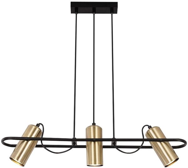ZMH Vintage Pendelleuchte 3 flammig Esszimmer Hängelampe Gold Industrie Design GU10