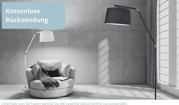 lightling Tischleuchte Melina, ohne Leuchtmittel, Schnurschalter, IP20 Indoor, weiß matt Bild 3