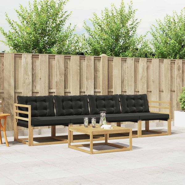 vidaXL Outdoor-Sofagarnitur 5 pcs Weiß und Schwarz 79 x 79 x 37 cm 3388386