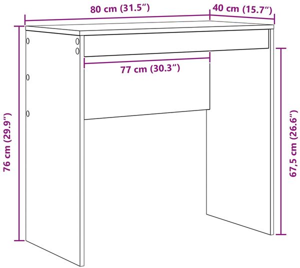 vidaXL Schreibtisch Weiß 80 x 40 x 76 cm 869386 Bild 11