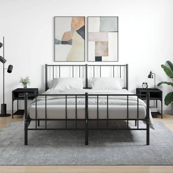 vidaXL Nachttische 2 Stk. Schwarz 40x41x50 cm Holzwerkstoff 825874
