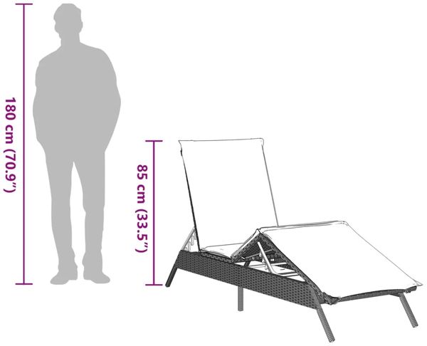vidaXL Sonnenliegen 2 Stk. mit Tisch Hellgrau Poly Rattan 4002715 Bild 12