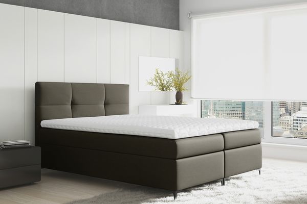 99rooms Nelson Boxspringbett Kunstleder 120x200 cm Braun