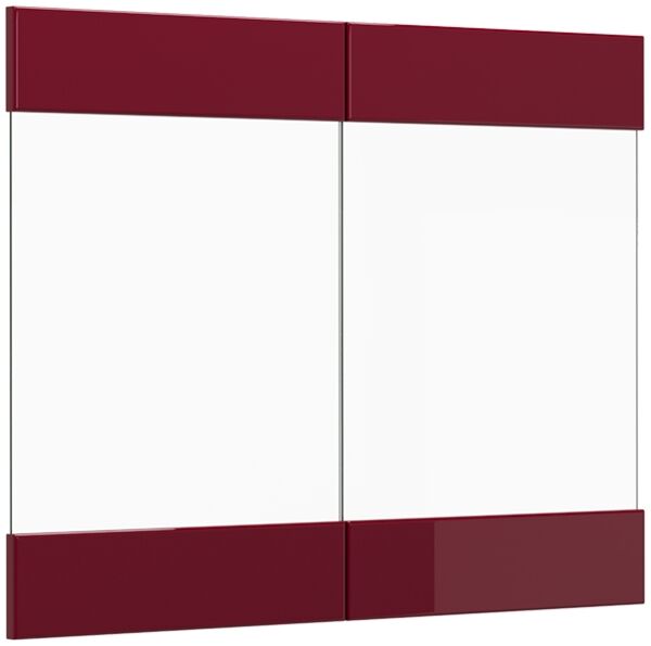 Küchenfront R-Line Rot Hochglanz 79.2 x 59 cm Möbelfront für den Hängeglasschrank Vicco