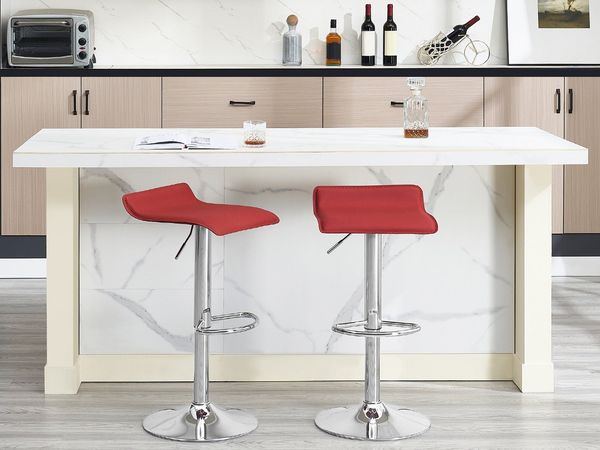 Barhocker Design Drehstuhl Hocker Barstuhl Lounge Bar Hocker 2X Bordeaux BH11bd
